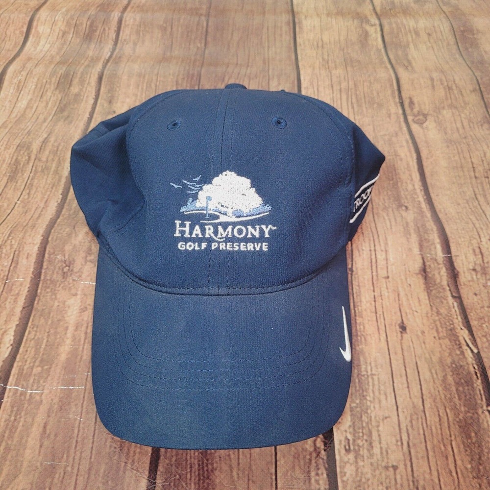 Nike Mens Hat Blue OS Harmony Golf Preserve‎ Logo Adjustable Troon Golf - Picture 6 of 13
